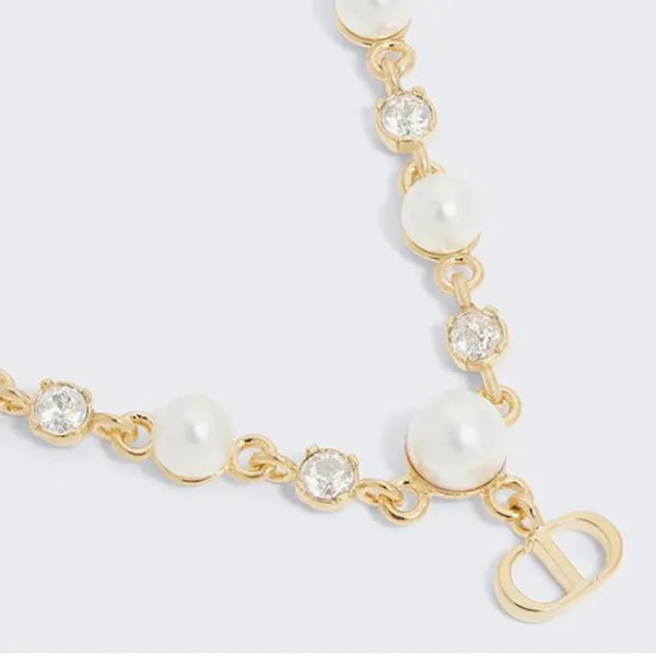 Dây Chuyền Nữ Dior Petit Cd Treasure Necklace N2852WOMCY-D03S Màu Vàng Trắng