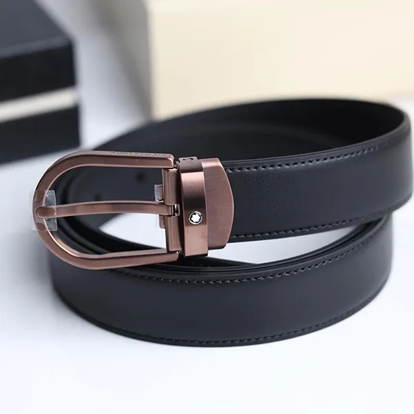 Thắt Lưng Nam Montblanc Horseshoe Buckle Black 3cm 129426 Màu Đen - Thắt lưng - Vua Hàng Hiệu