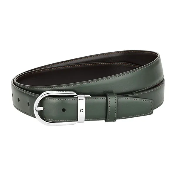 Dây Lưng Nam Montblanc Horseshoe Buckle Brown Green Reversible Màu Xanh - Nâu - Thắt lưng - Vua Hàng Hiệu