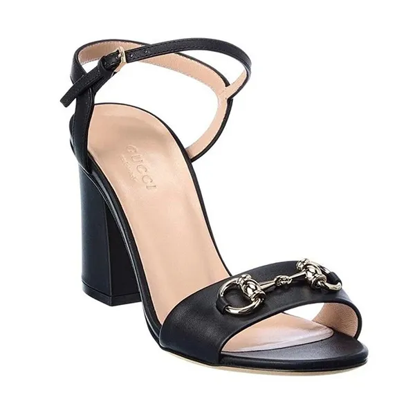 Dép Cao Gót Gucci Metallic Horsebit Leather Black Sandal Màu Đen Size 37.5 - Dép - Vua Hàng Hiệu
