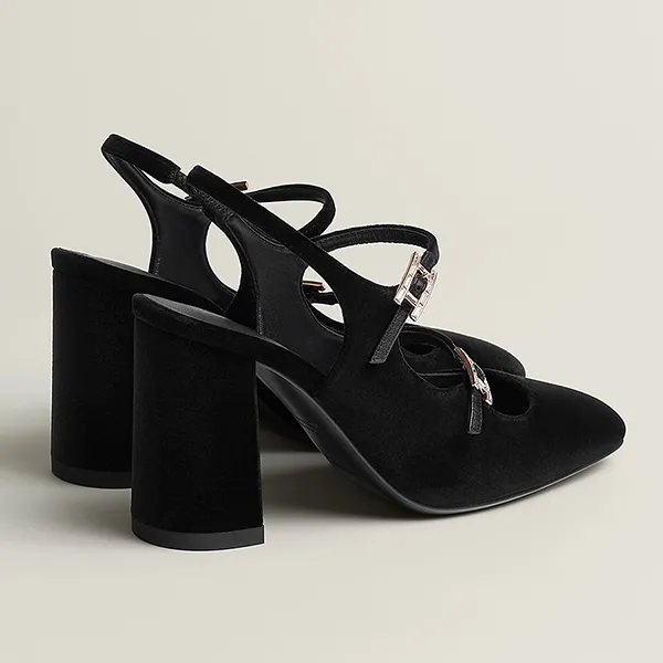 Dép Cao Gót Nữ Hermès Jackie 90 Pump H242043ZV02365 Màu Đen Size 36