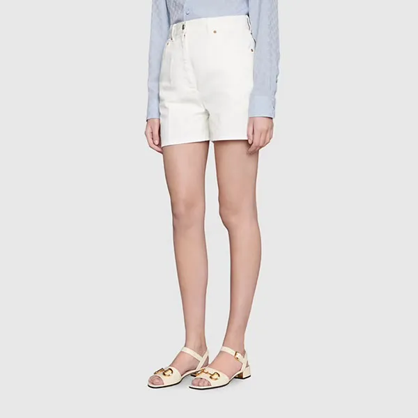 Dép Cao Gót Nữ Gucci Sandal With Horsebit Leather White Màu Trắng Kem Size 35.5 - Dép - Vua Hàng Hiệu