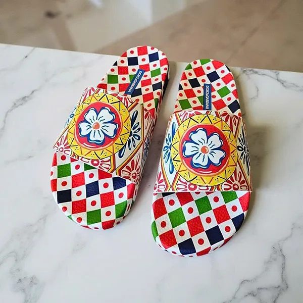 Dép Dolce & Gabbana D&G Họa Tiết Carretto CW0109 Phối Màu Size 6 - Dép - Vua Hàng Hiệu