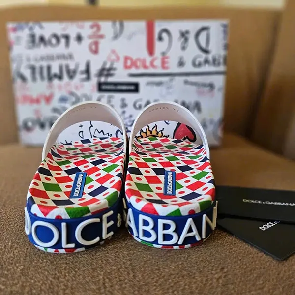 Dép Dolce & Gabbana D&G Họa Tiết Carretto CW0109 Phối Màu Size 6 - Dép - Vua Hàng Hiệu