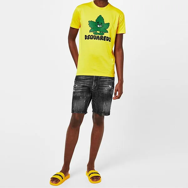 Dép Nam Dsquared2 Logo 2.0 Sliders Màu Vàng Size 41 - Dép - Vua Hàng Hiệu