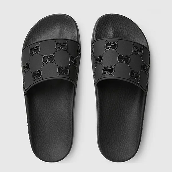 Dép Gucci GG WMNS Rubber Slide Sandal 573922-JDR00-1000 Màu Đen Size 37 - Dép - Vua Hàng Hiệu