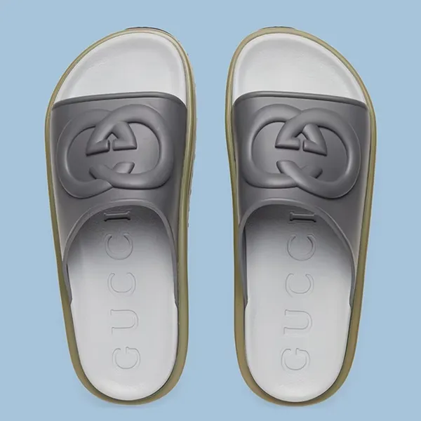 Dép Gucci Men's Interlocking G Slide 692380-JF000-1126 Màu Xám Size 5 - Dép - Vua Hàng Hiệu