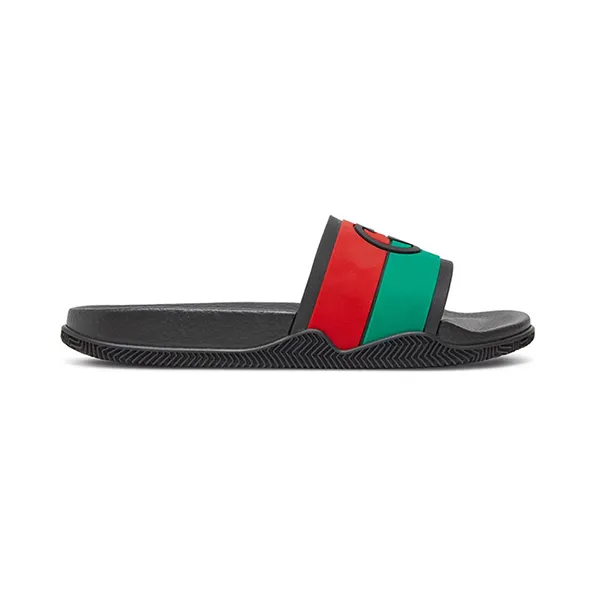 Dép Gucci Slide Interlocking G Black Red Green 655265-JFA00-8815 Phối Màu Size 36