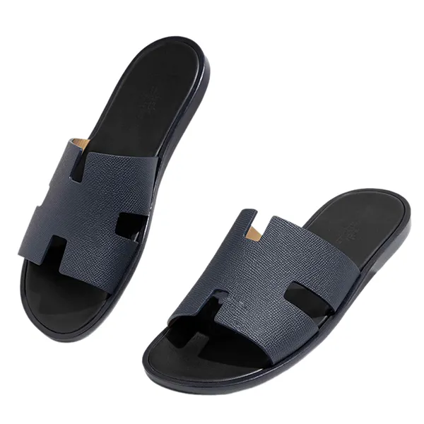 Dép Nam Hermès Izmir Epsom Leather Sandal Màu Xanh Navy Size 41 - Dép - Vua Hàng Hiệu