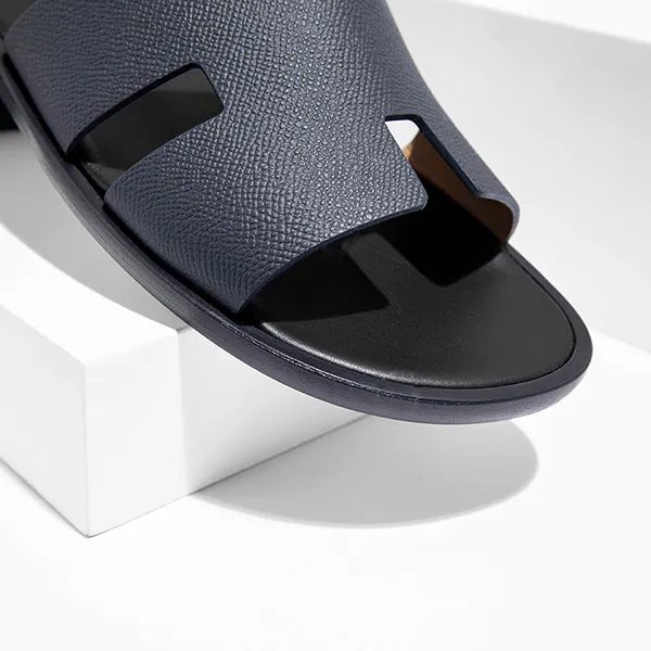 Dép Nam Hermès Izmir Epsom Leather Sandal Màu Xanh Navy Size 41 - Dép - Vua Hàng Hiệu