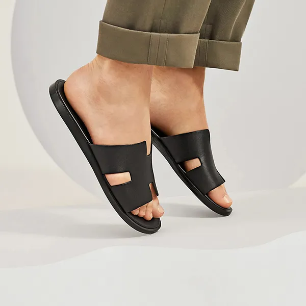 Dép Nam Hermès Izmir Sandal H041141ZH01390 Màu Đen Size 41.5 - Dép - Vua Hàng Hiệu