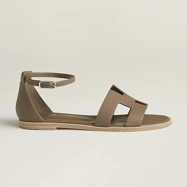 Dép Hermès Santorini Sandal Tow Màu Xám Nâu Size 35 - Dép - Vua Hàng Hiệu