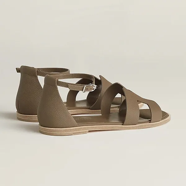 Dép Hermès Santorini Sandal Tow Màu Xám Nâu Size 35 - Dép - Vua Hàng Hiệu