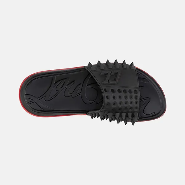 Dép Nam Christian Louboutin Đinh Tán 1240945BK01 Màu Đen Đỏ Size 41