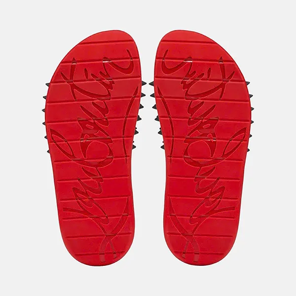 Dép Nam Christian Louboutin Đinh Tán 1240945BK01 Màu Đen Đỏ Size 41