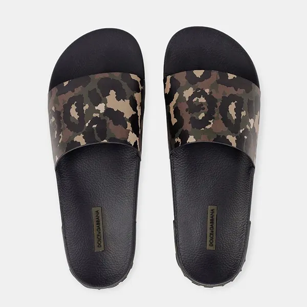 Dép Nam Dolce & Gabbana D&G Camouflage Slides CS1990AY316 Màu Đen Size 42
