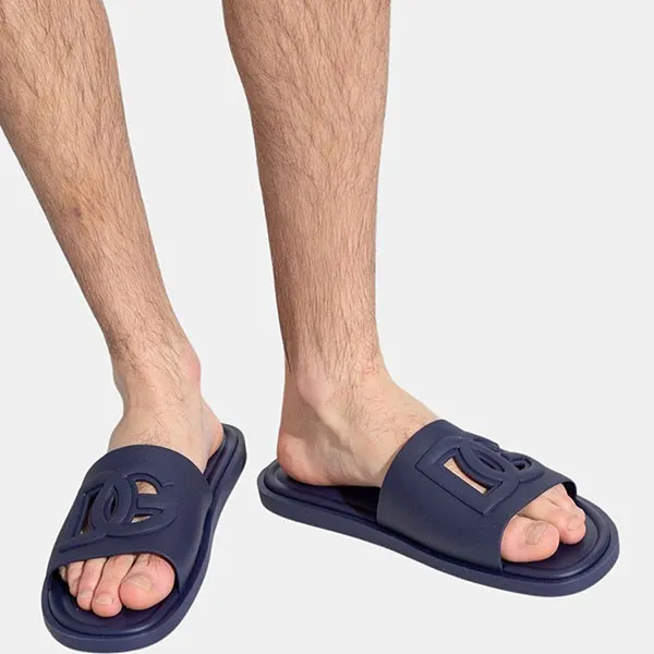 Dép Nam Dolce & Gabbana D&G Slides CS2215 AN994 8H665 Màu Xanh Navy Size 41 - Dép - Vua Hàng Hiệu