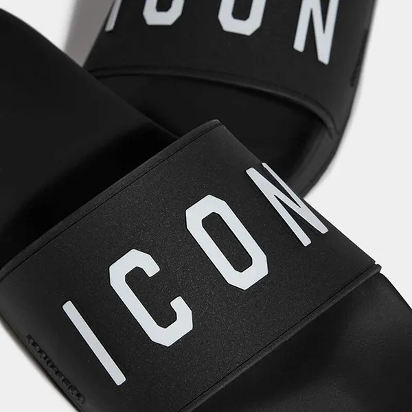 Dép Nam Dsquared2 Black Be Icon Slides FFM002317203516 Màu Đen Size 41