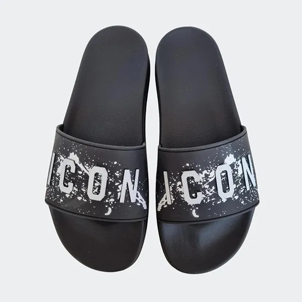 Dép Nam Dsquared2 Black With Logo FFM0023 17205573 2124 Màu Đen Size 40