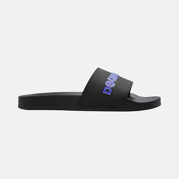 Dép Nam Dsquared2 Chữ Xanh FFM0023 17205013 M1604 Màu Đen Size 40 - Dép - Vua Hàng Hiệu