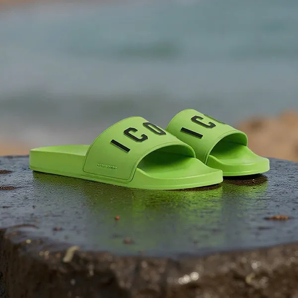 Dép Nam Dsquared2 Logo Slides FFM0023 17203516 8095 Màu Xanh Nõn Chuối Size 40 - Dép - Vua Hàng Hiệu