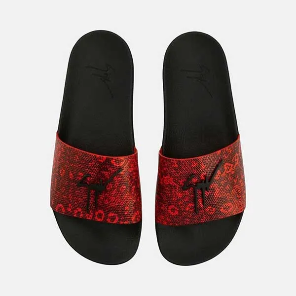 Dép Nam Giuseppe Zanotti Vân Da Rắn Đỏ RM20071K13 Màu Đen Size 39 - Dép - Vua Hàng Hiệu