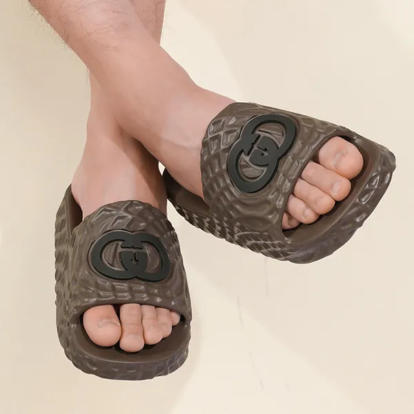 Dép Nam Gucci Interlocking G Slide 770801 Màu Nâu Sẫm Size 41 - Dép - Vua Hàng Hiệu