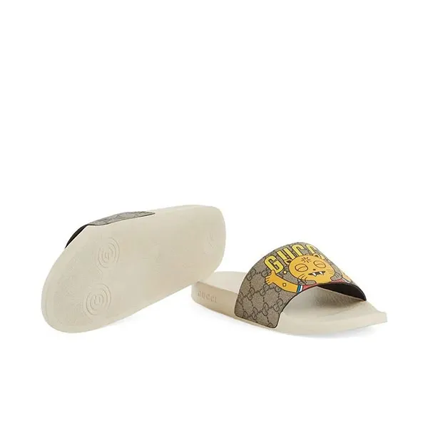 Dép Nam Gucci Cat Print Slides Phối Màu Size 42
