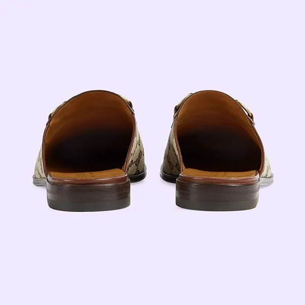Dép Nam Gucci GG Horsebit Slipper Ebony 719749-FAA0U-9768 Màu Be Size 40.5