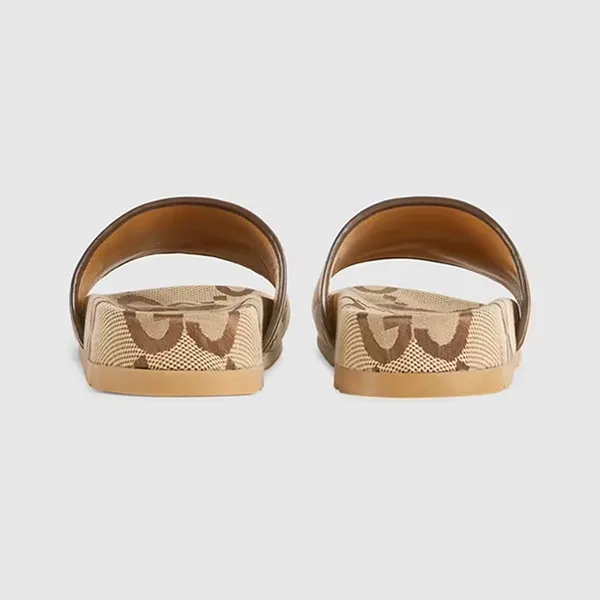 Dép Nam Gucci Maxi GG Canvas Slide Sandal Brown 624695-UKOD0-2673 Màu Be Nâu Size 40 - Dép - Vua Hàng Hiệu