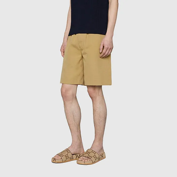 Dép Nam Gucci Maxi GG Canvas Slide Sandal Brown 624695-UKOD0-2673 Màu Be Nâu Size 40 - Dép - Vua Hàng Hiệu