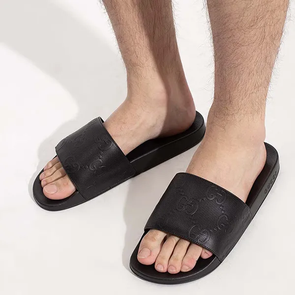Dép Nam Gucci Slides With Monogram Màu Đen Size 39 - Dép - Vua Hàng Hiệu