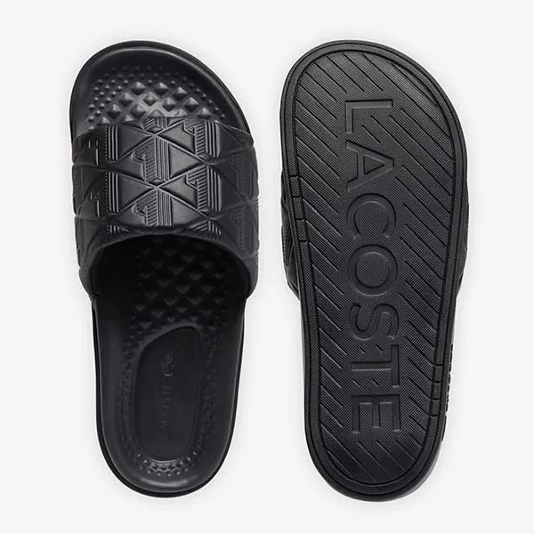 Dép Nam Lacoste Men's Serve Slide Dual 49CMA0028 02H Màu Đen Size 39.5