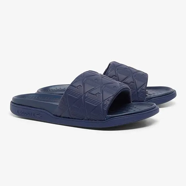 Dép Nam Lacoste Men's Serve Slide Dual 49CMA0028 95K Màu Xanh Navy Size 39.5 - Dép - Vua Hàng Hiệu
