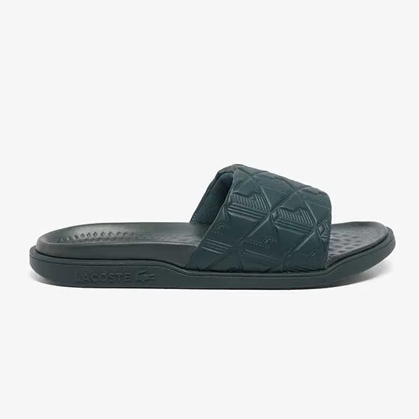 Dép Nam Lacoste Men's Serve Slide Dual 49CMA0028 DG2 Màu Xanh Lá Size 39.5