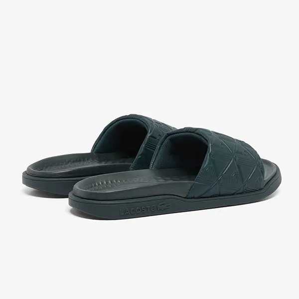 Dép Nam Lacoste Men's Serve Slide Dual 49CMA0028 DG2 Màu Xanh Lá Size 39.5