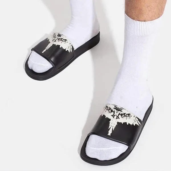 Dép Nam Marcelo Burlon Black Rubber Slides With Logo CMIC001F21 PLA001-1004 Màu Đen Size 40 - Dép - Vua Hàng Hiệu