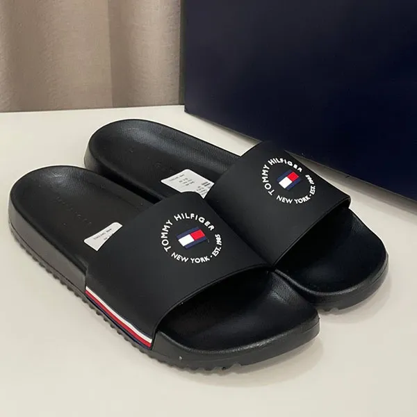 Dép Nam Tommy Hilfiger Ratri TMRATRI-H Black 001 Màu Đen Size 42
