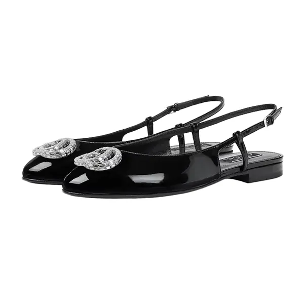 Dép Nữ Gucci Ballerina With Double G Black 762765 BNC00 1000 Màu Đen Size 36