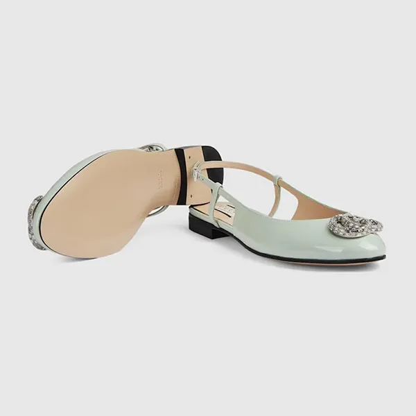 Dép Nữ Gucci Ballerina With Double G Pale Green 762765 BNC00 3401 Màu Xanh Mint Size 37