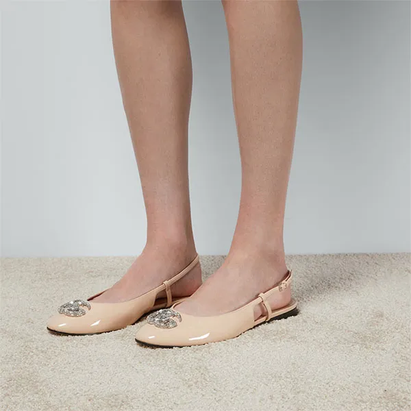 Dép Nữ Gucci Ballerina With Double G Pale Pink 762765 BNC00 6705 Màu Hồng Size 37
