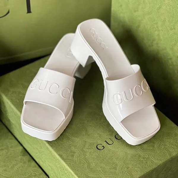 Dép Nữ Gucci Rubber Slide Sandal White 624730-J8700-9022 Màu Trắng Size 39 - Dép - Vua Hàng Hiệu
