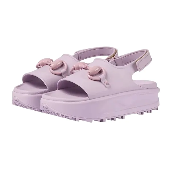 Dép Nữ Gucci Women's Horsebit Platform Sandals Light Rubber 742435 JAAC9 6816 Màu Tím Size 35