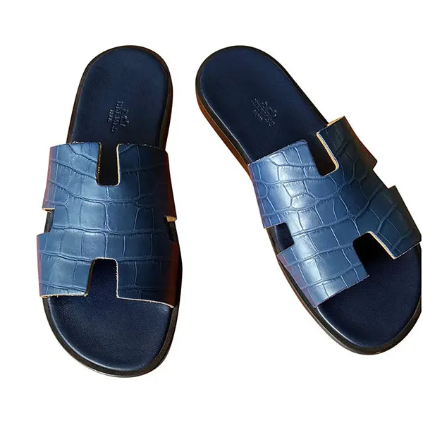 Dép Nữ Hermès Sandales Crocodile Màu Xanh Navy Size 42.5 - Dép - Vua Hàng Hiệu