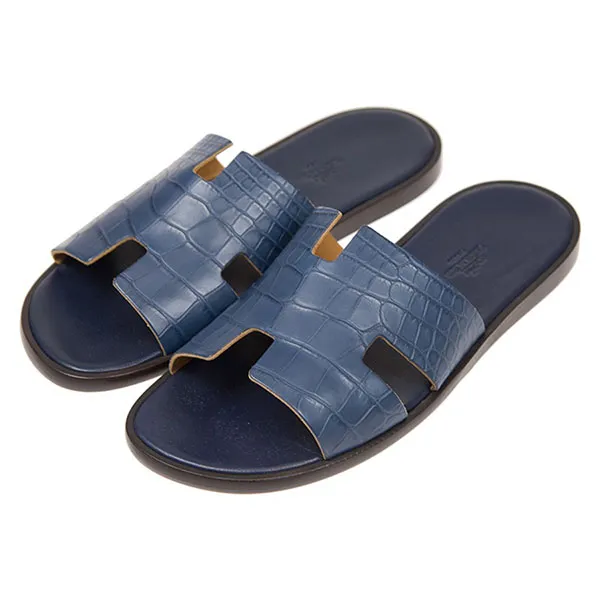 Dép Nữ Hermès Sandales Crocodile Màu Xanh Navy Size 42.5 - Dép - Vua Hàng Hiệu
