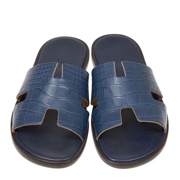 Dép Nữ Hermès Sandales Crocodile Màu Xanh Navy Size 42.5 - Dép - Vua Hàng Hiệu