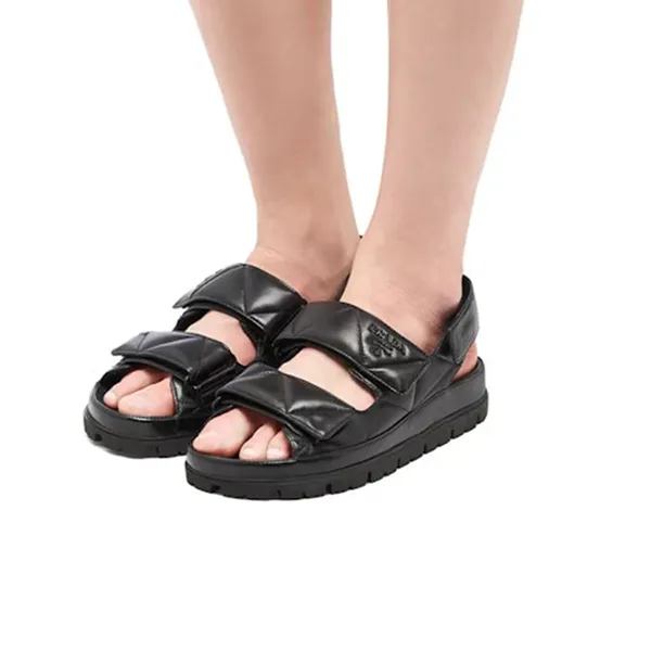 Dép Prada Padded Nappa Leather Sandals Black 1X721M_038_F0002_F_020 Màu Đen Size 36