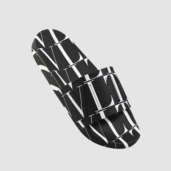 Dép Valentino VLTN All Over Logo Pool Slide Màu Đen Size 41