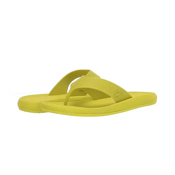 Dép Xỏ Ngón Lacoste Men's Croco Sandal Màu Vàng Bơ Size 40.5