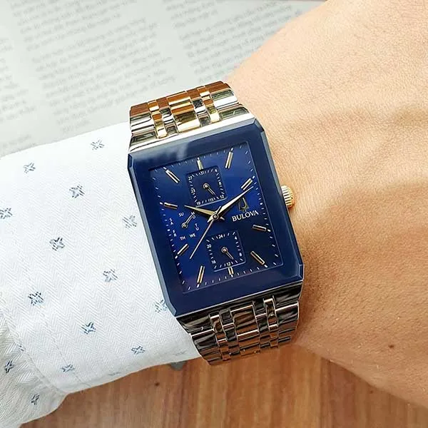 Đồng Hồ Nam Bulova Quartz 98C150 Màu Xanh Bạc